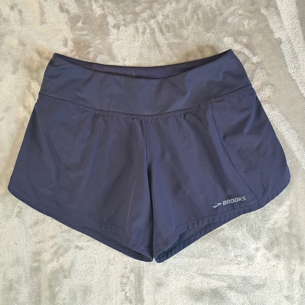 Brooks Womens S Navy Blue Chaser Running Shorts Lined Athletic Workout 221255